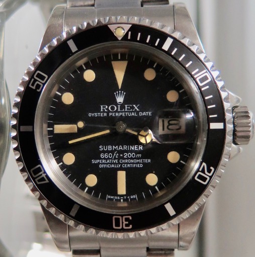 Rolex Submariner Date ref 1680 matt Swiss T 25 dial with 6 mil case ...