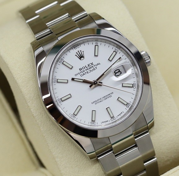 rolex oyster white face