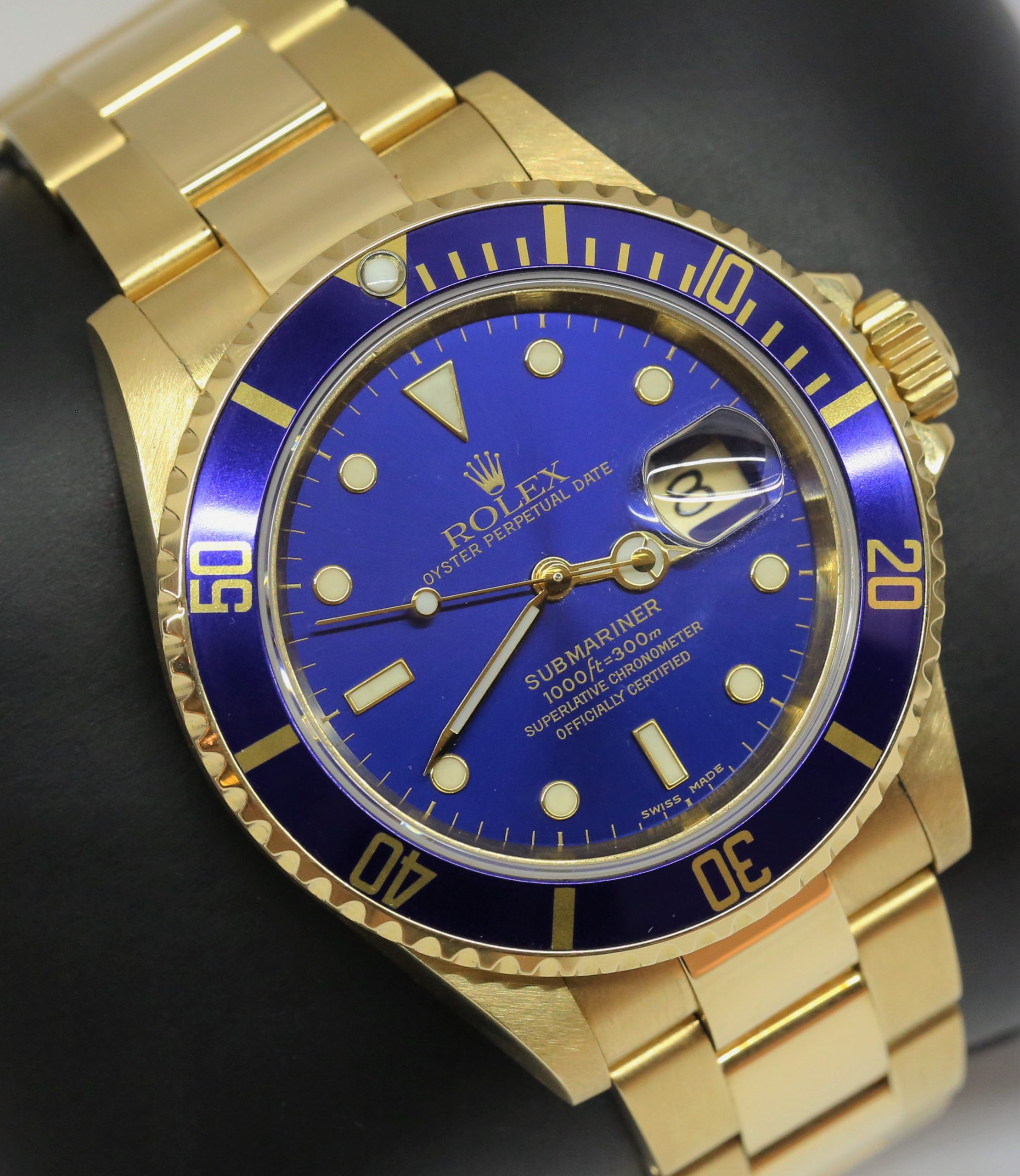 Rolex Submariner Date in 18ct Yellow Gold on 18ct Yellow Gold Rolex ...