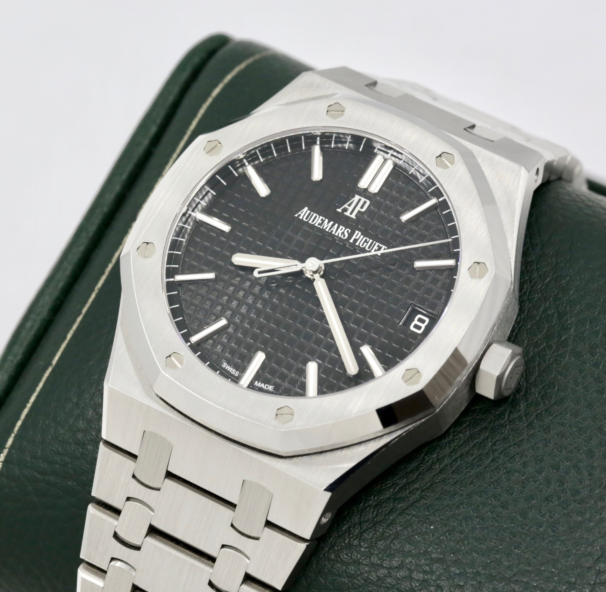 Audemars Piguet Royal Oak in Stainless Steel, Black Tapisserie Dial on ...